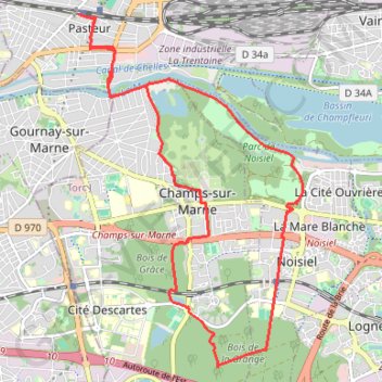 Trace GPS Totems de Noisiel, itinéraire, parcours