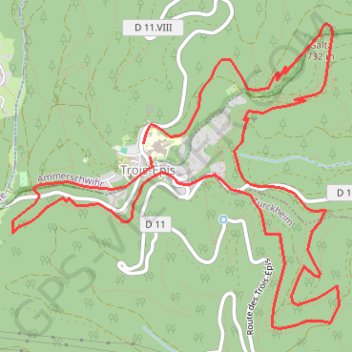 Trace GPS Autour de Trois - Épis, itinéraire, parcours