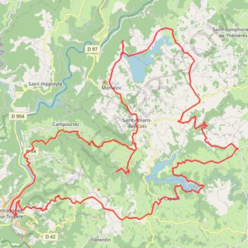 Trace GPS Des lacs de la Viadène à l'incontournable cascade du saut du chien - Entraygues-sur-Truyère, itinéraire, parcours