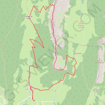 Trace GPS Roc des boeufs par les arêtes, itinéraire, parcours