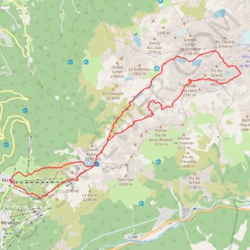 Trace GPS Traversée Grande Lauzière lac du Bois col du Bâton, itinéraire, parcours