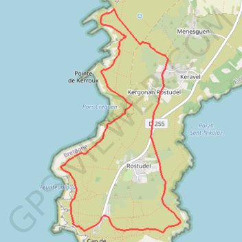 Trace GPS Cap de la Chèvre depuis le Sémaphore, itinéraire, parcours
