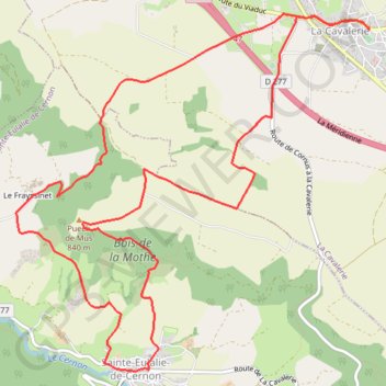 Trace GPS Boucle La Cavalerie Sainte Eulalie, itinéraire, parcours