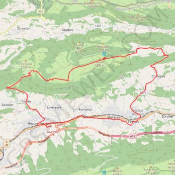 Trace GPS Suisse, montée à la tour de Moron, itinéraire, parcours