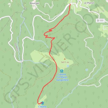 Trace GPS Cabane de La Deveze, itinéraire, parcours