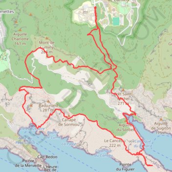 Trace GPS Morgiou & Sormiou, itinéraire, parcours