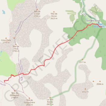 Trace GPS Les cols de la Braïssa et de Sanguinière, itinéraire, parcours