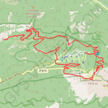 Trace GPS Côtes du Rhône - Ventoux - Le Plan - Col du Comte - Mont Serein - Le Contrat - Mont Ventoux - Bergerie de l'Avocat - Lou Roundeu, itinéraire, parcours