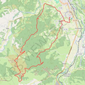 Trace GPS Bugangue Urdach Etche 31km 720m, itinéraire, parcours