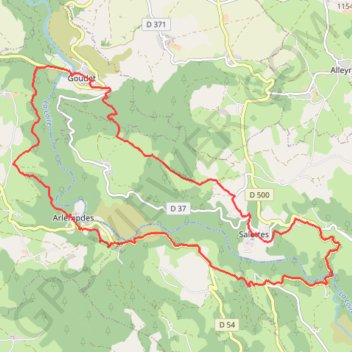 Trace GPS Les gorges de la Loire - Goudet, itinéraire, parcours