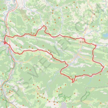 Trace GPS De Foix à Montségur, itinéraire, parcours