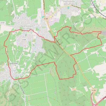 Trace GPS Les Vignobles de Lirac - Saint-Laurent-des-Arbres, itinéraire, parcours