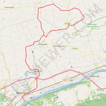 Trace GPS Bike from Bloomsburg, itinéraire, parcours