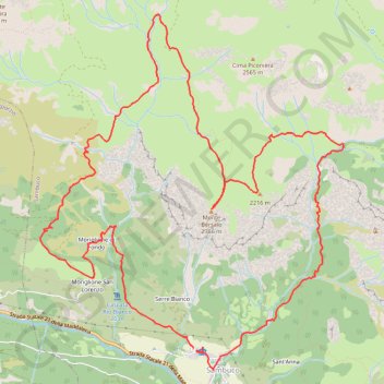 Trace GPS Monte Bersaio, itinéraire, parcours