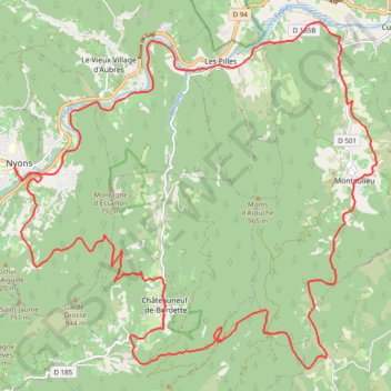 Trace GPS La Drôme Provençale - Découverte des Baronnies, itinéraire, parcours
