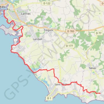 Trace GPS Trémorvezen - Concarneau (Bretagne), itinéraire, parcours