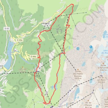 Trace GPS Tour des Lacs des Grandes Rousses, itinéraire, parcours