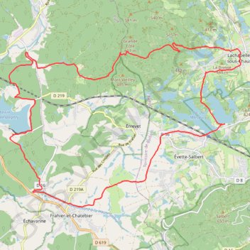 Trace GPS Du lac de Malsaucy au bassin de Champagney, itinéraire, parcours