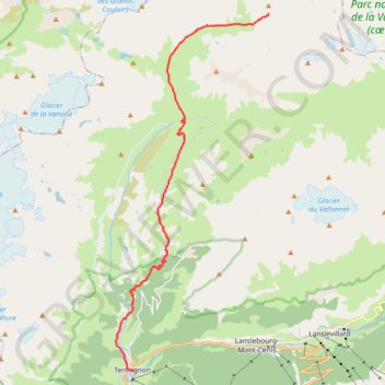 Trace GPS Via Alpina - Refuge de La Leisse > Termignon-la-Vanoise, itinéraire, parcours