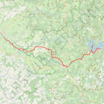 Trace GPS Saint Léonard Lac de Vassivière, itinéraire, parcours