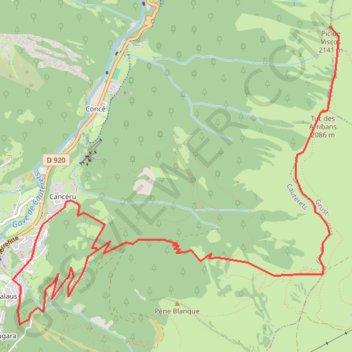 Trace GPS Pic de Viscos depuis Cauterets, itinéraire, parcours