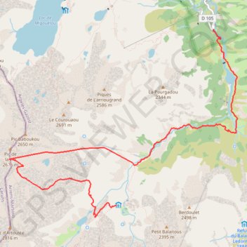 Trace GPS Refuge de Larribet-Col de la Lie-Central de Migouélou, itinéraire, parcours