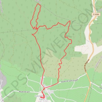 Trace GPS Castillon-du-Gard, itinéraire, parcours