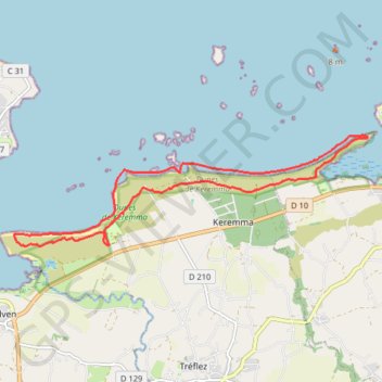 Trace GPS Dunes de Ker Emma, itinéraire, parcours