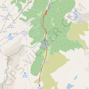 Trace GPS Tour du Mont Blanc : Notre-Dame de la Gorge au refuge de Balme, itinéraire, parcours