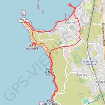 Trace GPS Quiberon_portivy, itinéraire, parcours