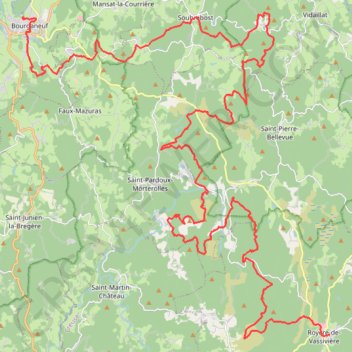 Trace GPS Grande Traversée du Limousin, itinéraire, parcours