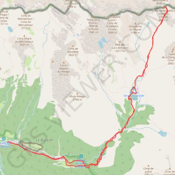 Trace GPS Rando hivernale-Cime de l'agnel, itinéraire, parcours
