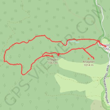 Trace GPS Castillo d'ARLEKIA - Grottes de LUTOA et sommet d'ARLAGAIN, itinéraire, parcours