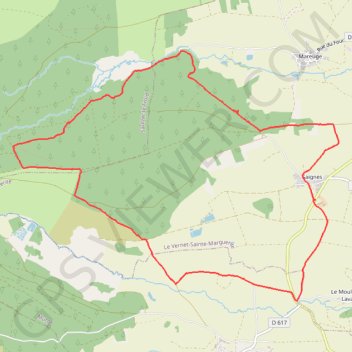 Trace GPS Le bois de Saignes en raquettes, itinéraire, parcours