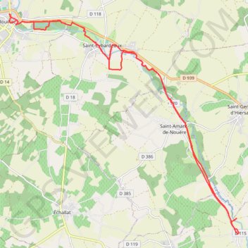 Trace GPS Rouillac vers Neuillac 27 kms, itinéraire, parcours