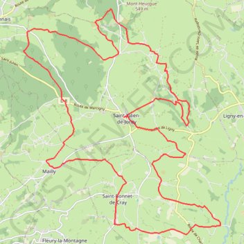 Trace GPS En Brionnais - Saint-Julien-de-Jonzy, itinéraire, parcours