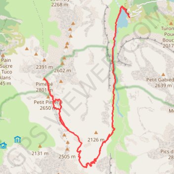 Trace GPS Le Pimené par la vallée d'Estaubé - Gèbre, itinéraire, parcours