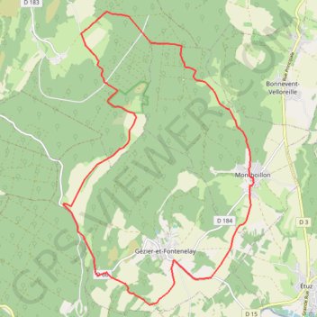 Trace GPS Monts de Gy - Circuit de Vauvenise, itinéraire, parcours