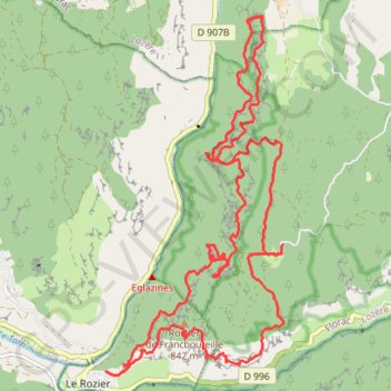 Trace GPS Rochers de Cinglegros, itinéraire, parcours