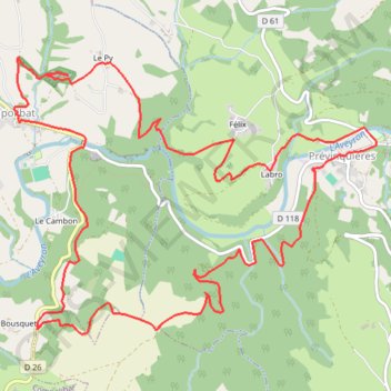 Trace GPS Igues de Compolibat - Prévinquières, itinéraire, parcours