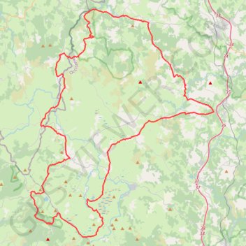 Trace GPS Tour de l'Aubrac - Termes, itinéraire, parcours