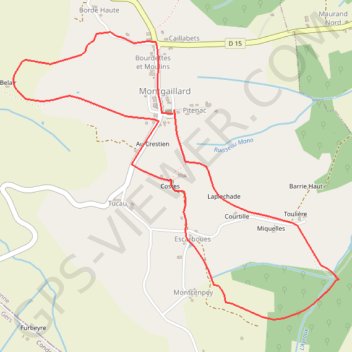 Trace GPS Montgaillard des Fontaines, itinéraire, parcours