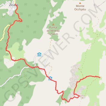 Trace GPS Liaison du carrefour avec un chemin à Zicavu par-la-Chapelle San Petru, itinéraire, parcours