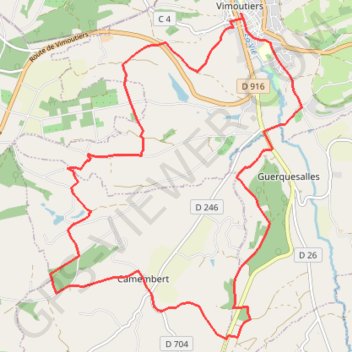 Trace GPS Au pays du Camembert - Vimoutiers, itinéraire, parcours