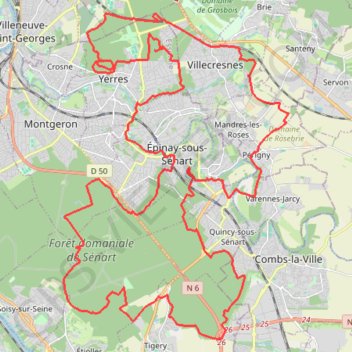 Trace GPS Rando de Villecresnes, itinéraire, parcours