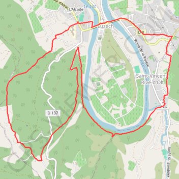Trace GPS Luzech-Crespiat-Pesquier-Saint-Vincent, itinéraire, parcours