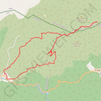 Trace GPS Montmorin - Saint-Zacharie, itinéraire, parcours