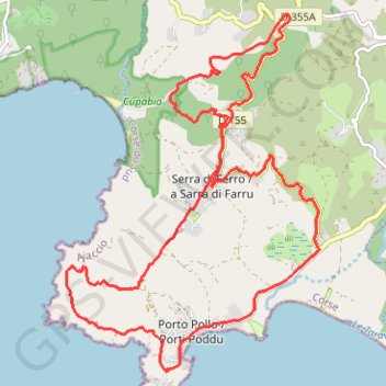 Trace GPS Serra di Ferro - Porto Pollo, itinéraire, parcours
