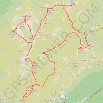 Trace GPS Mount Kosciuszko Loop, itinéraire, parcours