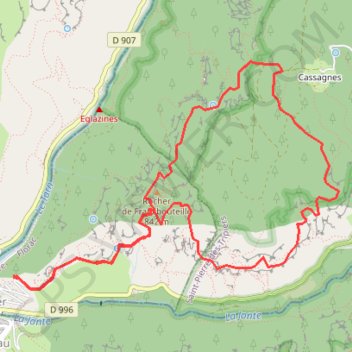 Trace GPS Sentier de la Jonte, itinéraire, parcours